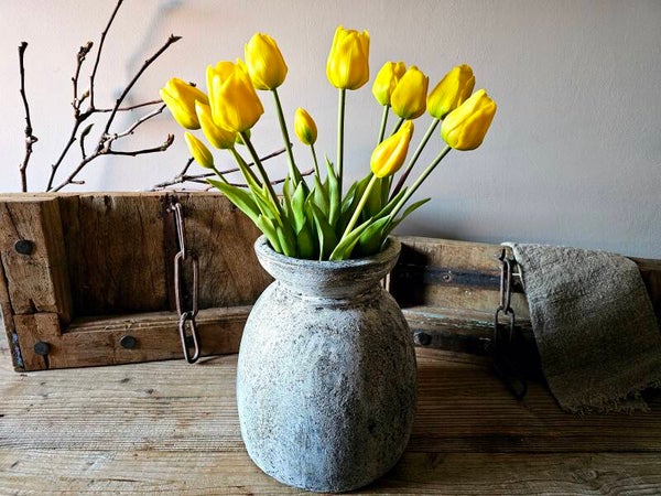 Bos kunst tulpen - geel open