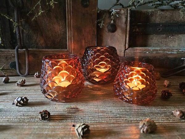 Waxinelicht dennenappel bruin