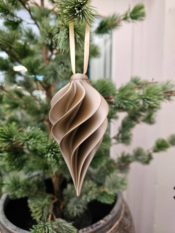 3D Kerstbal - Taupe
