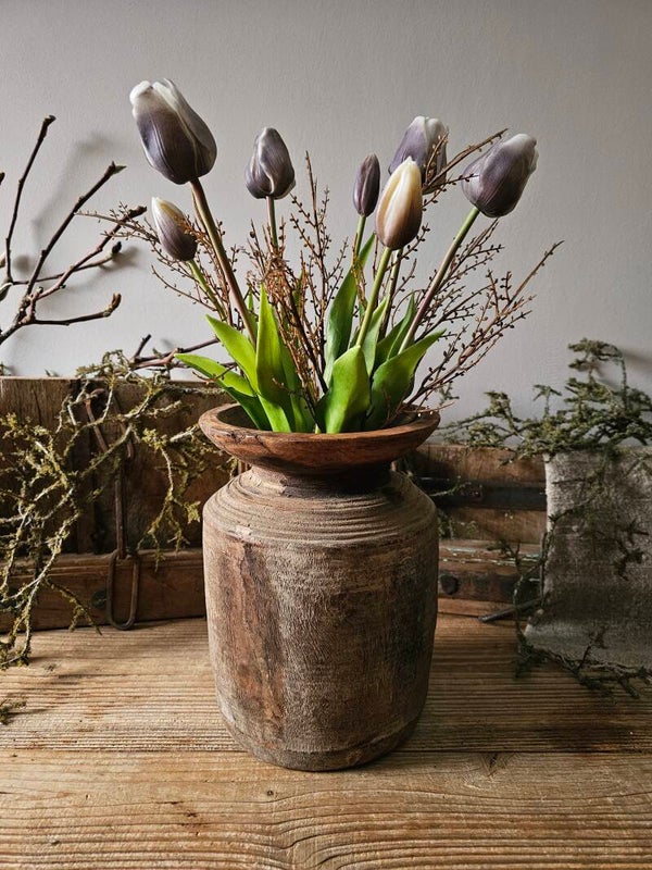 Bos kunst tulpen - vintage paars open