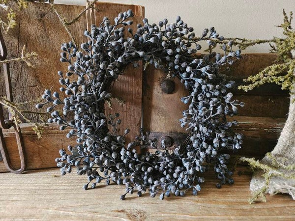 Kunst krans dadeltak blauw/paars