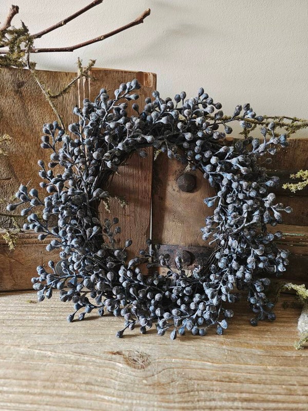 Kunst krans dadeltak blauw/paars