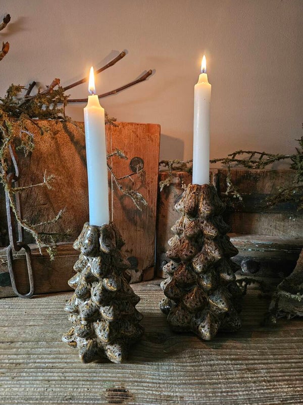 Kandelaar kerstboom keramiek