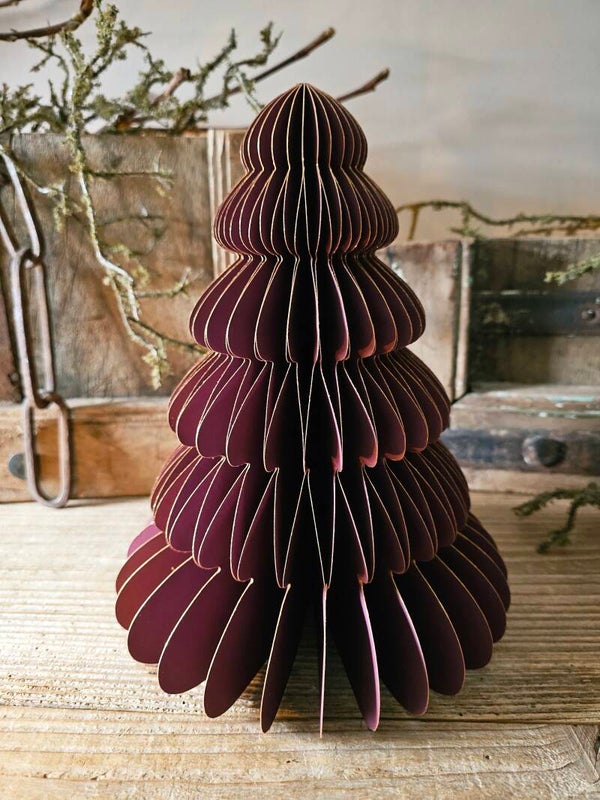 Papieren kerstboom rood