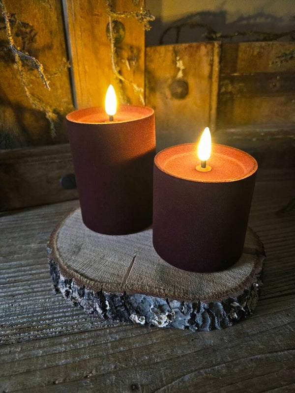 Led kaars stomp velvet bordeaux rood