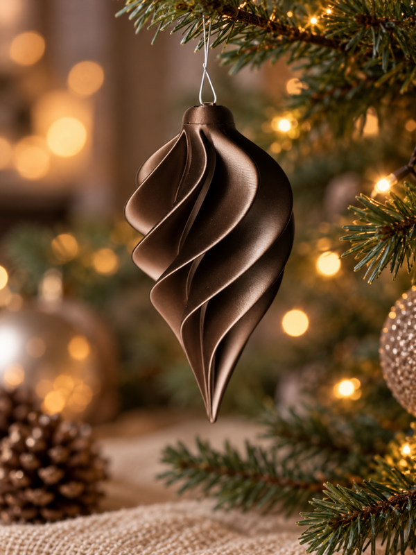 3D Kerstbal - Metalic Koper Bruin