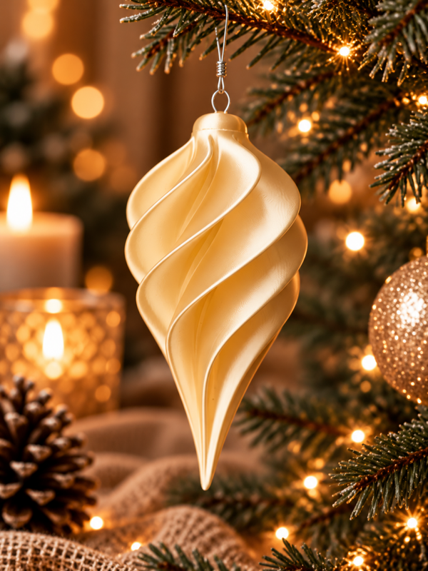3D Kerstbal - Warm Parelmoer