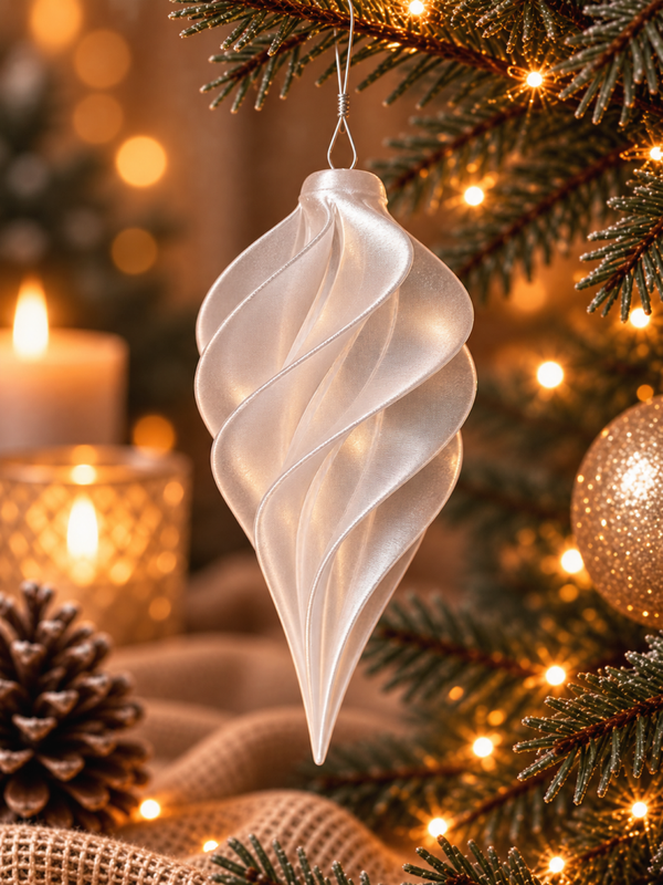 3D Kerstbal - Doorzichtig Wit