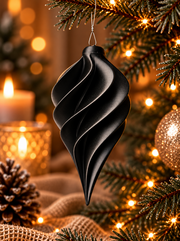3D Kerstbal - Zwart