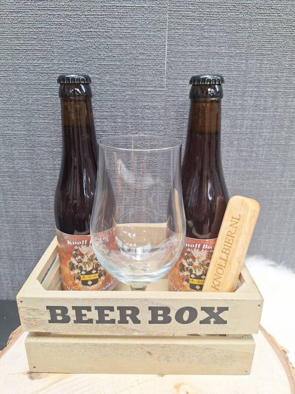Knoll Bier Geschenkbox – Stoer Biercadeau met Glas & Opener