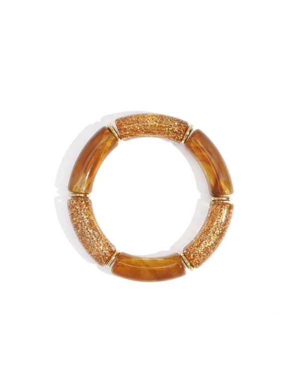 Armband elastiek bruin