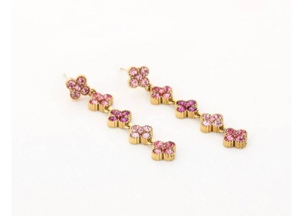 Oorbellen klaver pink