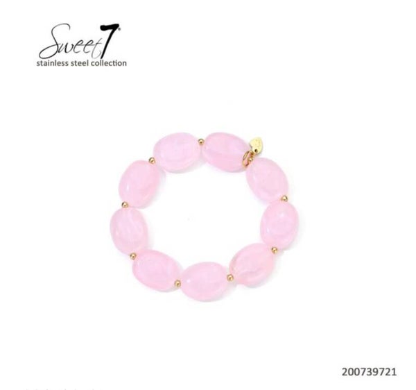 Armband bolletjes roze