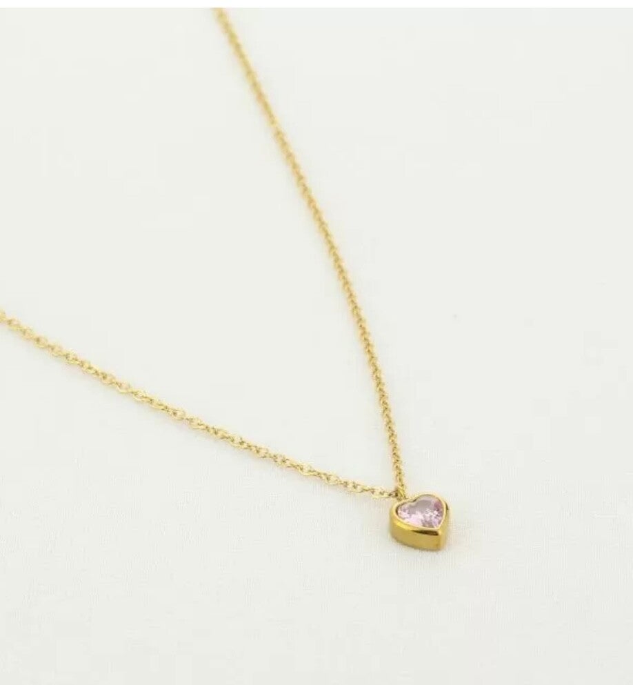 Ketting hart roze