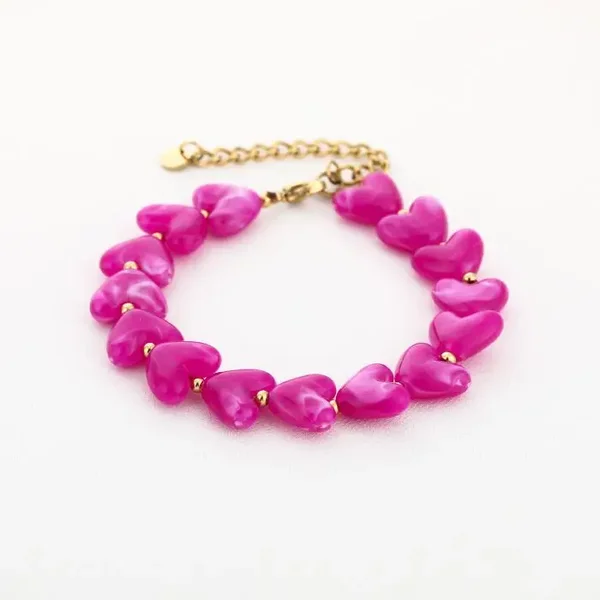 Armband Roze hart