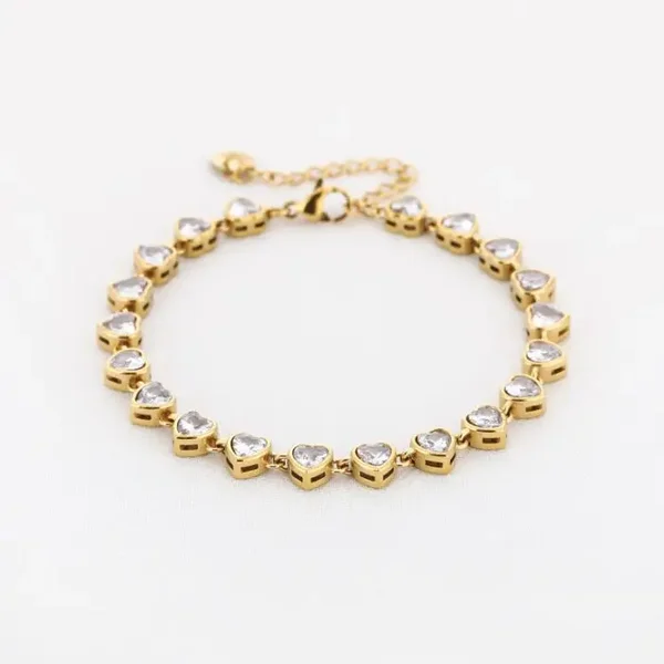 Armband steentjes hart