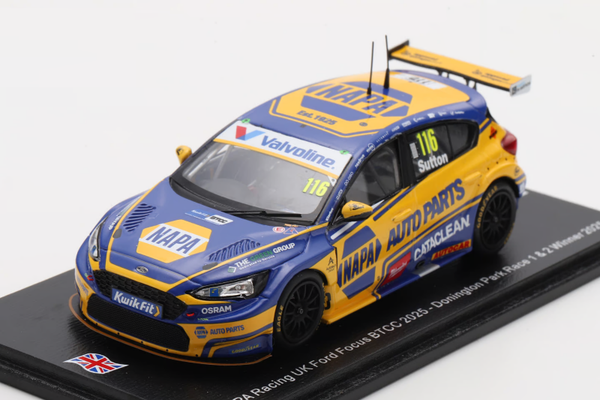1:43 Spark - Ford Focus BTCC #116 Winner Donington R1&2 2025 Ashley Sutton