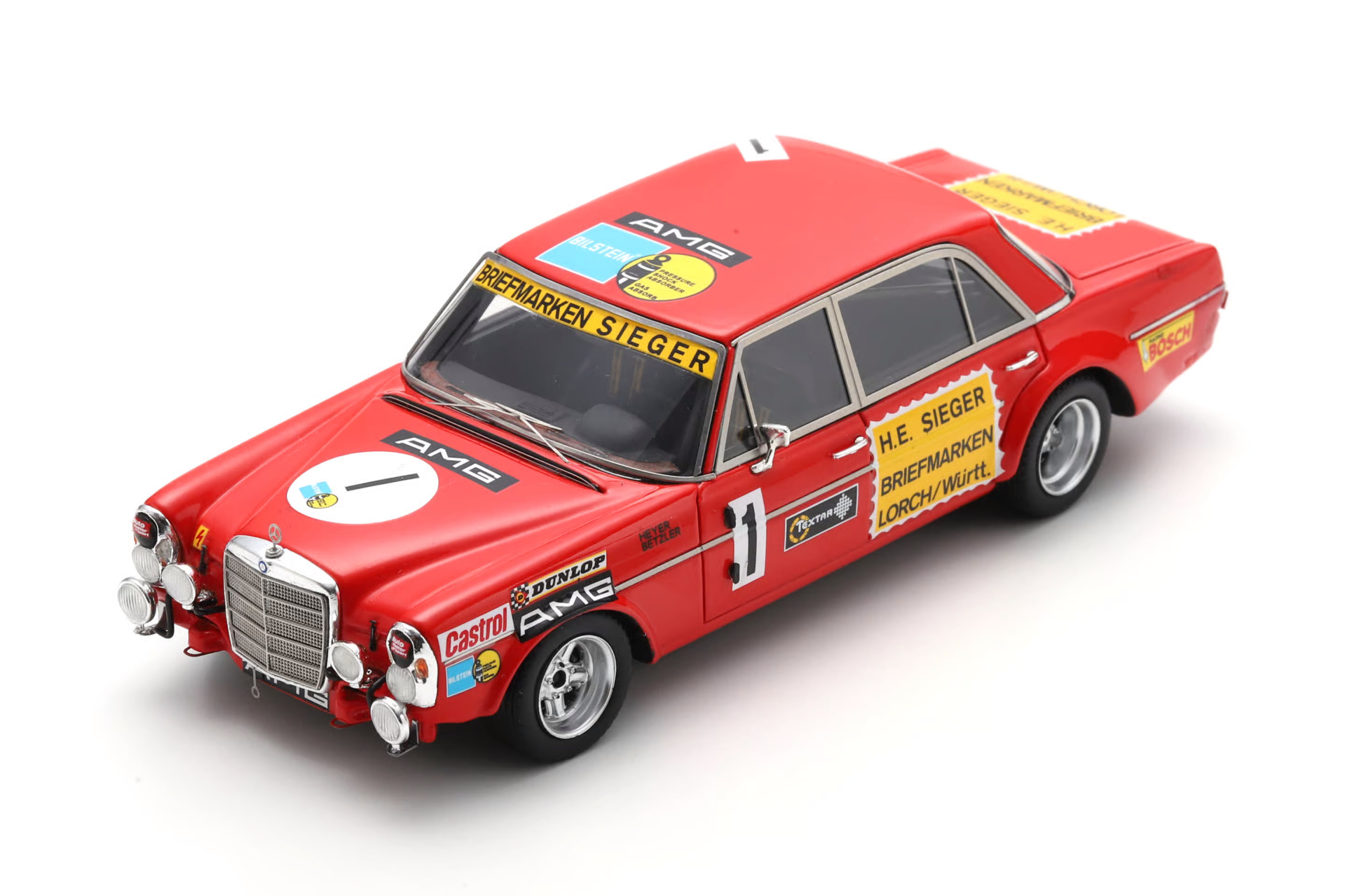 1:43 Spark - Mercedes-Benz 300 SEL 6.8 AMG #1 24h Nürburgring 1972 H. Heyer