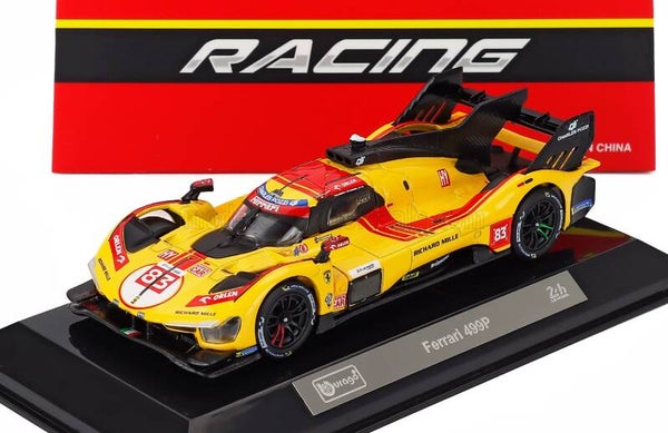 1:43 Bburago - Ferrari 499P 3.0L Turbo V6 Team AF Corse #83 Winner 24h Le Mans 2025 R. Kubica - P. Hanson - Y. Ye *Mit Vitrine*