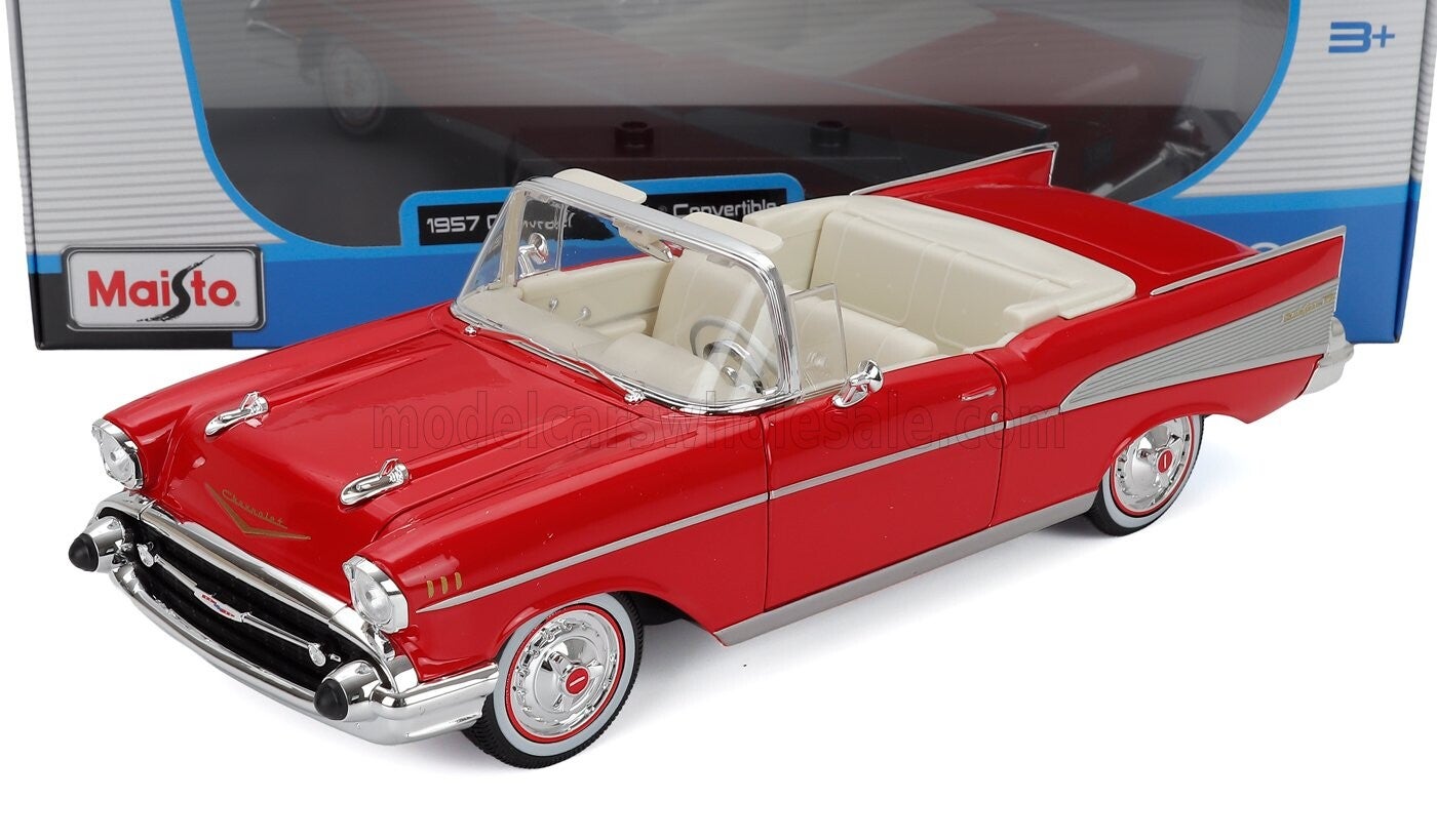 1:18 Maisto - 1957 Chevrolet Bel Air Convertible Red