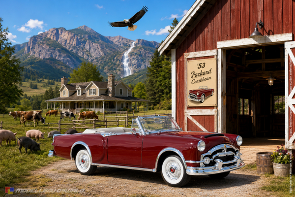 1:18 Spare Parts - Lucky Diecast - 1953 Packard Caribbean Convertible Red