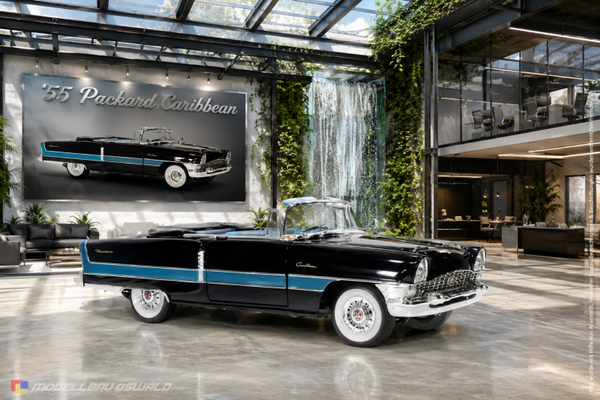 1:18 Spare Parts - Lucky Diecast - 1955 Packard Caribbean Convertible Black