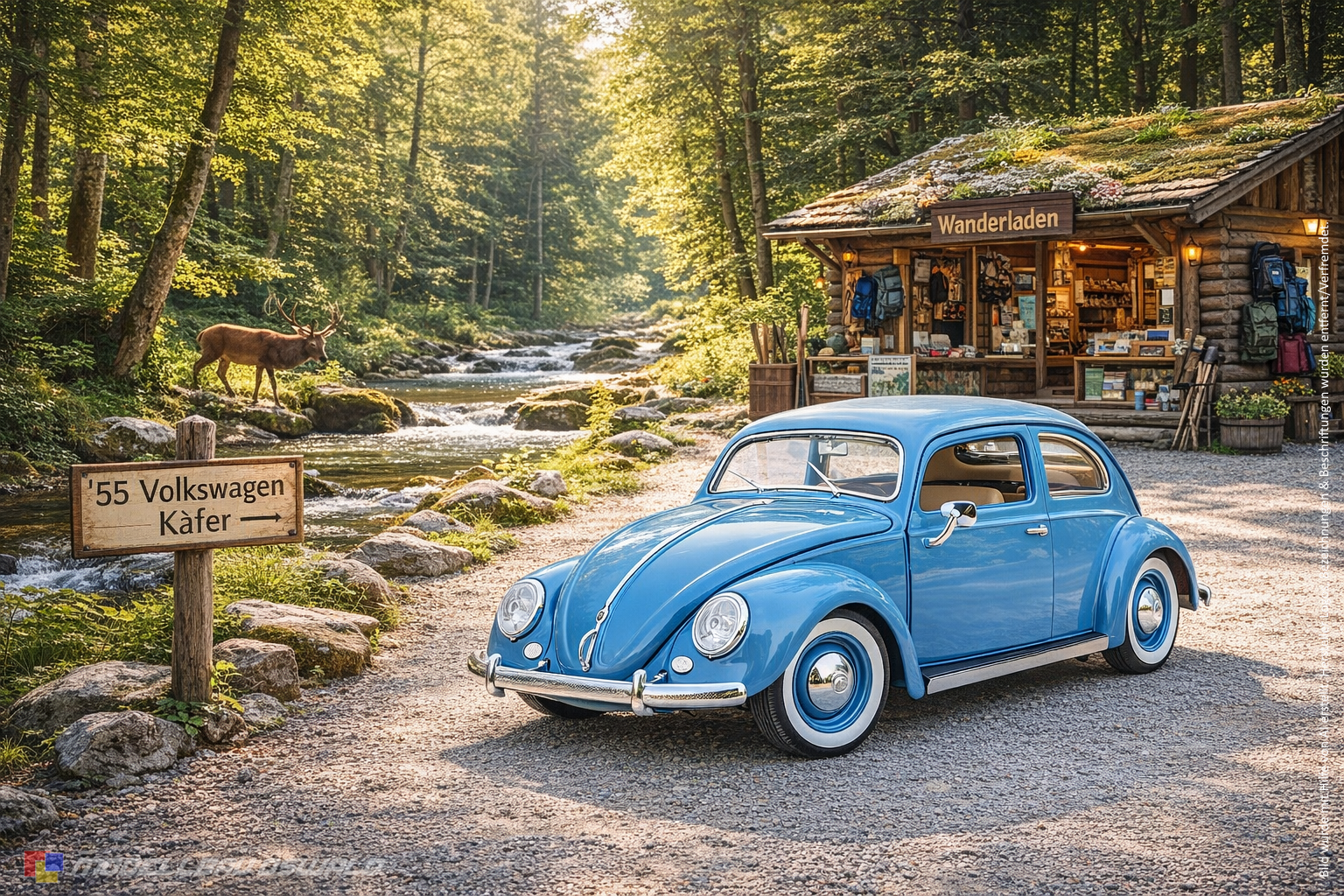 1:18 Spare Parts - Bburago - 1955 Volkswagen Beetle Käfer Blue