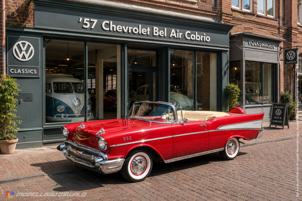 1:18 Spare Parts - Maisto - 1957 Chevrolet Bel Air Convertible Red
