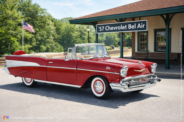 1:18 Spare Parts - Lucky Diecast - 1957 Chevrolet Bel Air Convertible Red