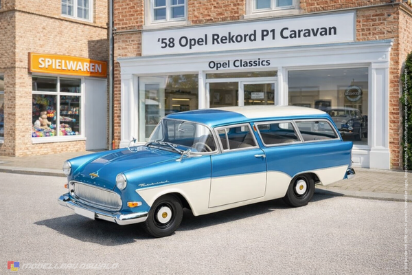 1:18 Spare Parts - Minichamps - 1958 Opel Rekord P1 Caravan Blue