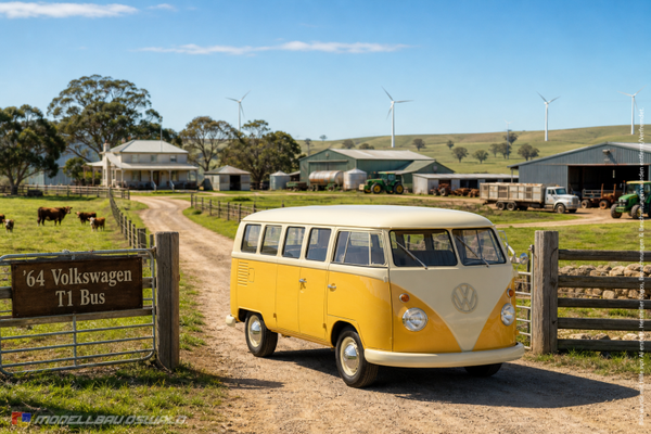 1:18 Spare Parts - Welly - 1964 Volkswagen T1 Bus Yellow