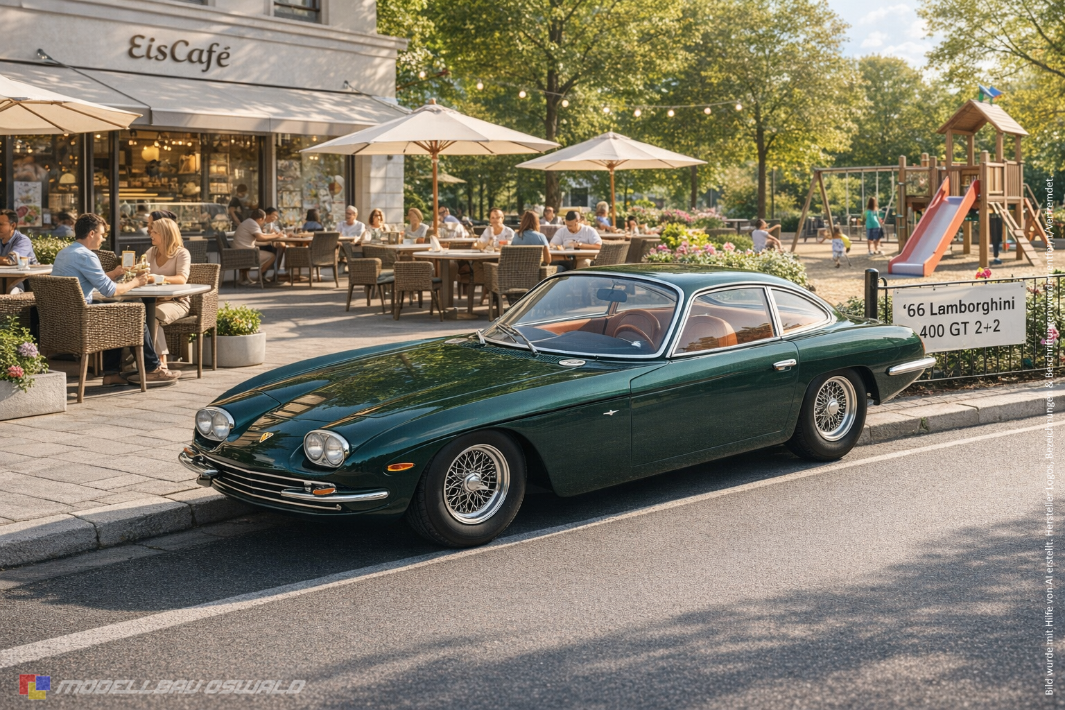 1:18 Spare Parts - KK Scale - 1966 Lamborghini 400 GT 2+2 Green