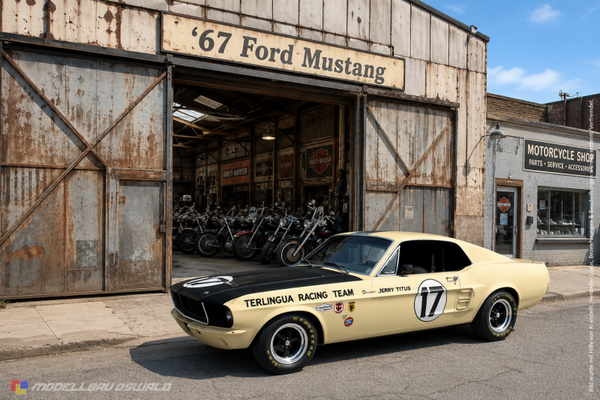 1:18 Spare Parts - Greenlight - 1967 Ford Mustang Jerry Tittus # 17 Terlingua Racing