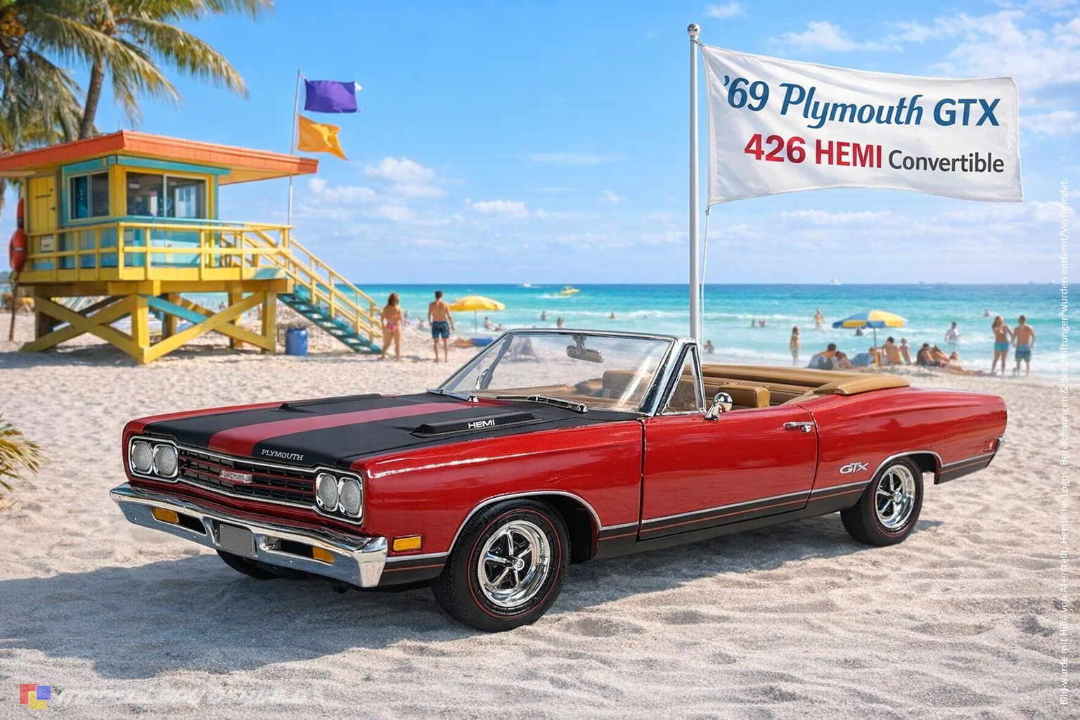 1:18 Spare Parts - Ertl - 1969 Plymouth GTX 426 Hemi Convertible Red