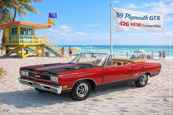 1:18 Spare Parts - Ertl - 1969 Plymouth GTX 426 Hemi Convertible Red