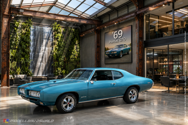 1:18 Spare Parts - Ertl - 1969 Pontiac GTO Blue