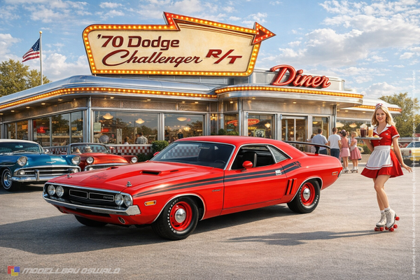 1:18 Spare Parts - Greenlight - 1970 Dodge Challenger R/T Red