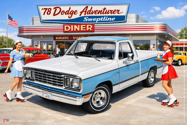 1:18 Spare Parts - Autoworld - 1977 Dodge Aventurer Sweptline Pickup