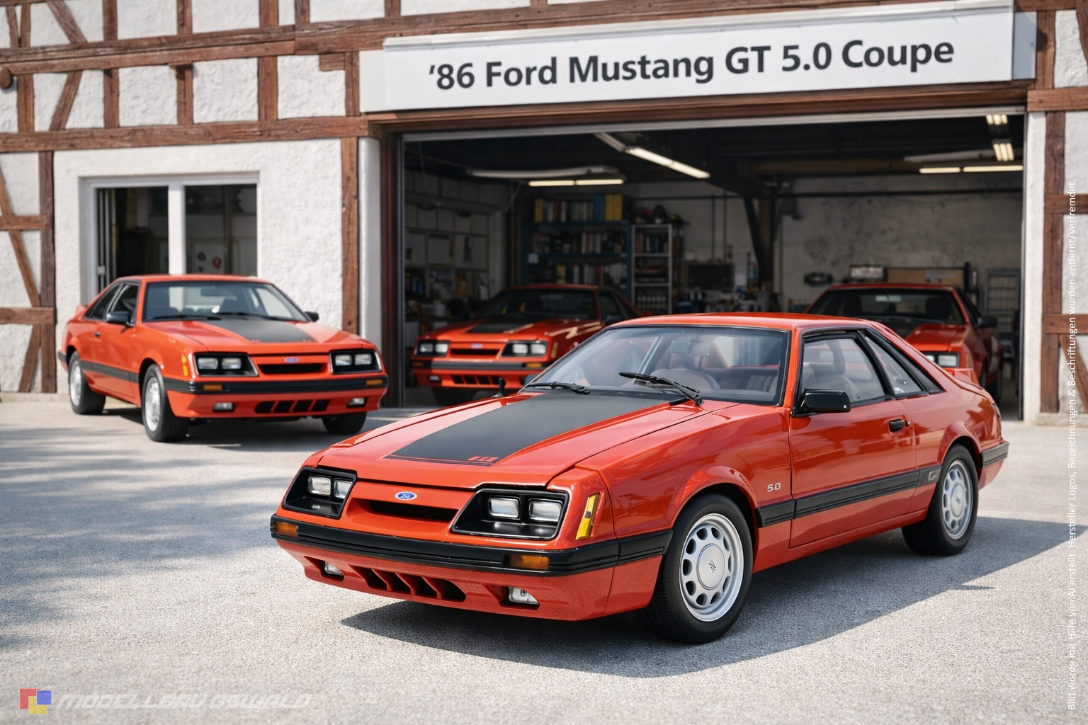 1:18 Spare Parts - Welly - 1986 Ford Mustang GT 5.0 Coupe Red