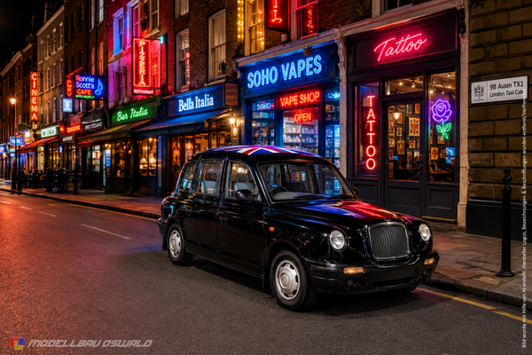 1:18 Spare Parts - Sunstar - 1998 Ausin TX1 London Taxi Cab Black