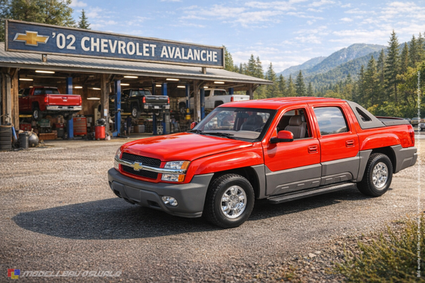 1:18 Spare Parts - Welly - 2002 Chevrolet Avalanche Red