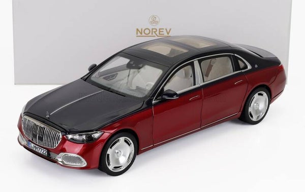 1:18 Norev - 2021 Mercedes Benz Maybach S680 4MATIC (X223) Patagonia Red Nautical Blue