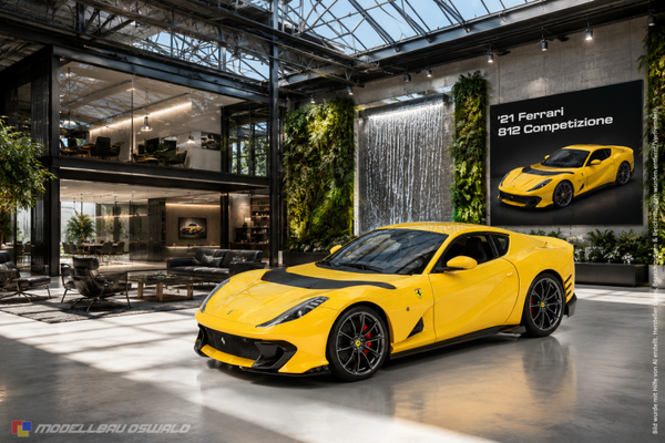 1:18 Spare Parts - Bburago - 2021 Ferrari 812 Competizione Yellow
