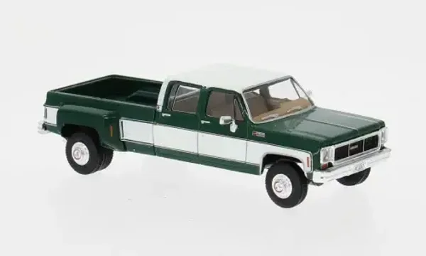 1:64 Ixo America - 1973 GMC Sierra Grande 3500 Crew Cab Dually, green/whit