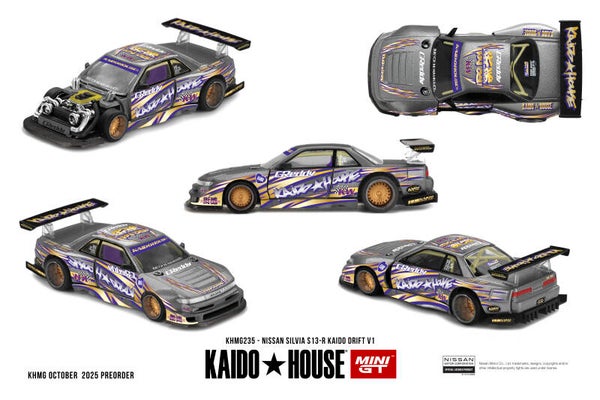 1:64 Mini GT Kaido - Nissan Silvia S13-R KAIDO DRIFT V1