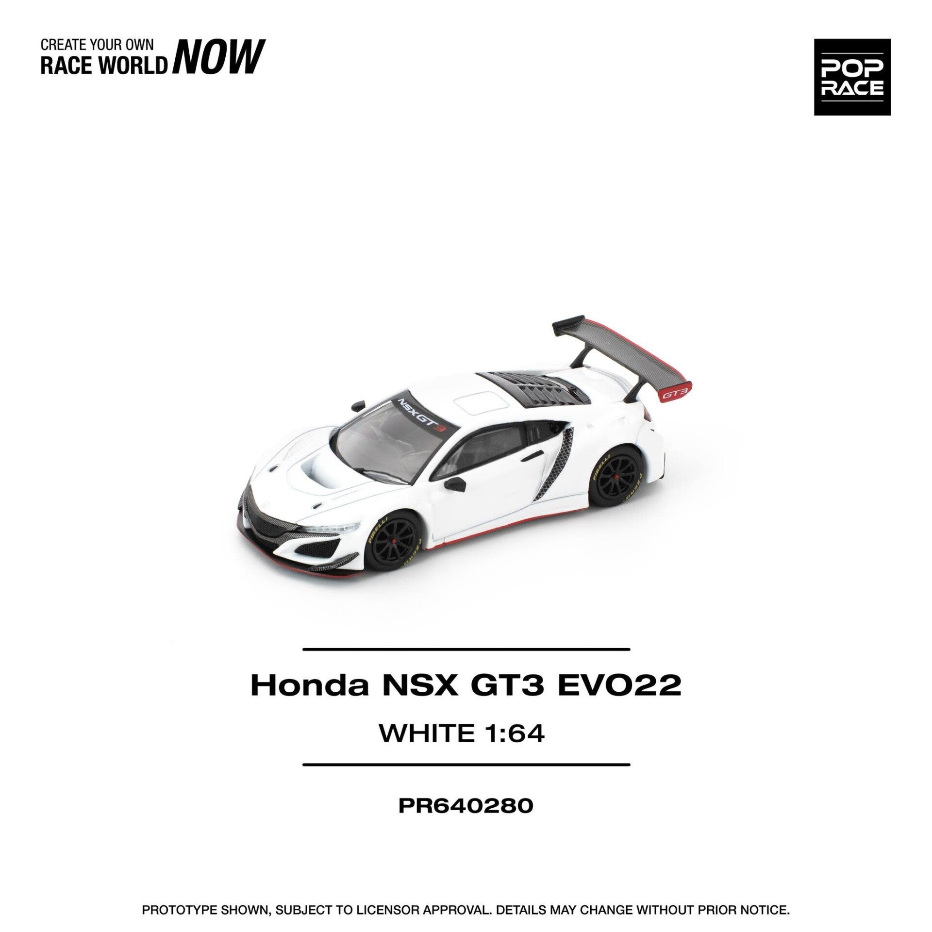 1:64 Pop Race Limited - Honda NSX GT3 EVO22, white
