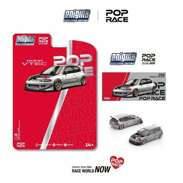 1:64 Pop Race Limited - Pandem Honda Civic EG6, raw metal