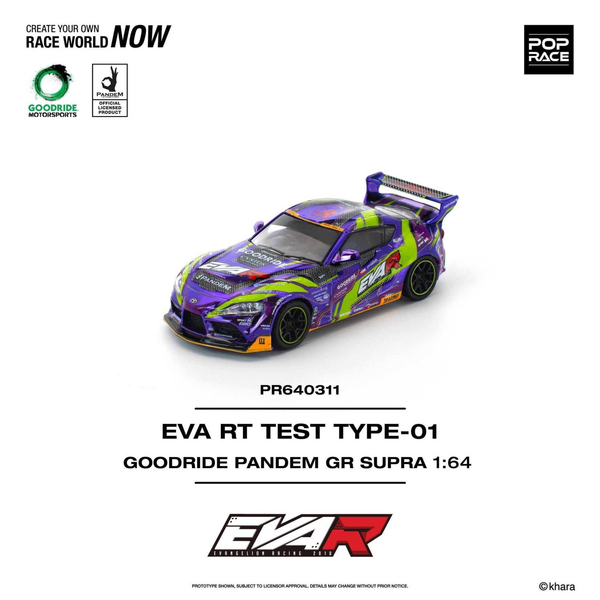 1:64 Pop Race Limited - Pandem GR Supra Eva RT Test Type-01 Goodride