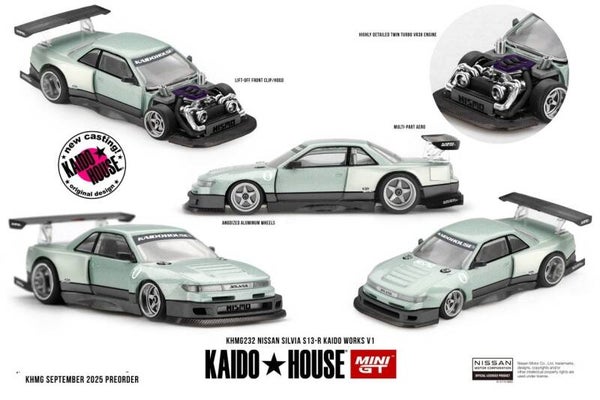 1:64 Mini GT Kaido - 1991 Nissan Silvia S13-R Kaido Works V1
