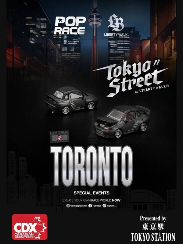 1:64 Pop Race Limited - 1:64 Pop Race Limited - Pandem Rocket Bunny QR32, metal grey *Canadian Diecast Expo*